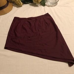 Cute Maroon Skirt, Size S/M. ASYMMETRICAL CUT.